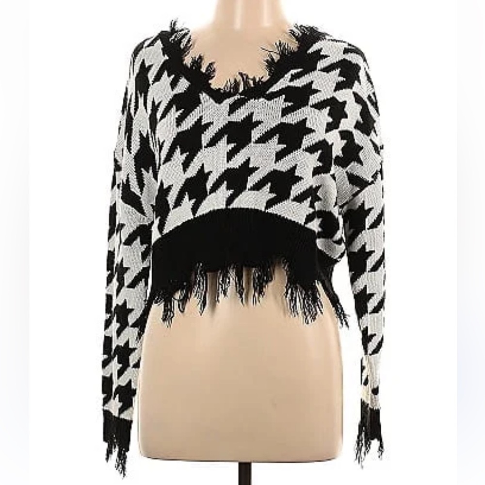 Just Polly Size Small Checkered Sweater